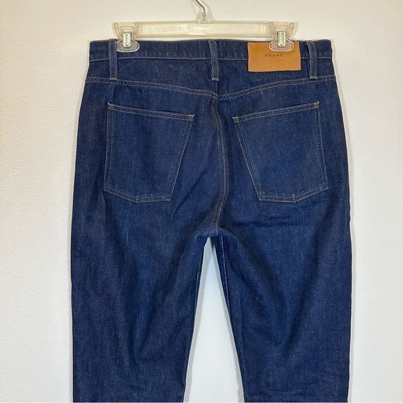 FRAME Denim Le Italien True Straight Jeans Size 29 | Cuffed Cropped | Blue Denim - Picture 5 of 11